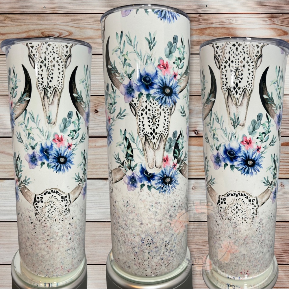 Glitter and Steerhead to-go tumbler